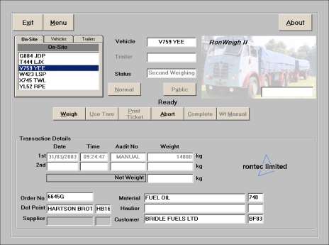 Main screen RonWeigh
